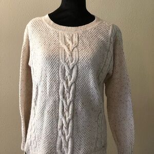 Tommy Hilfiger Women's Cream Cable Knit Sweater